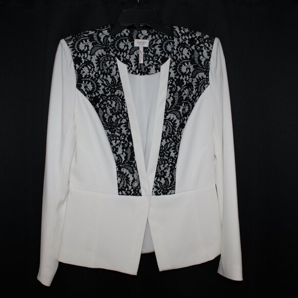 Ladies Ivory/ Black Lace Blazer Jacket - Picture 1 of 2